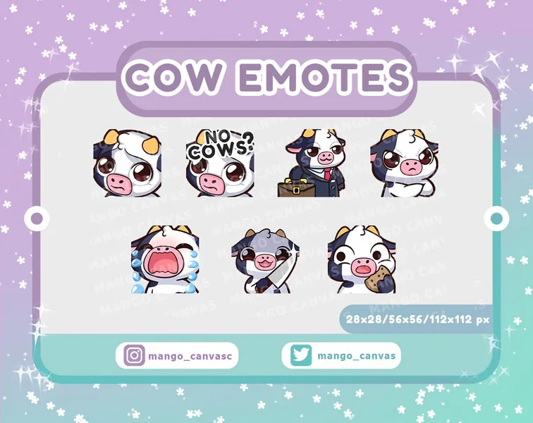Twitch Emotes-Cow Emotes Set 9