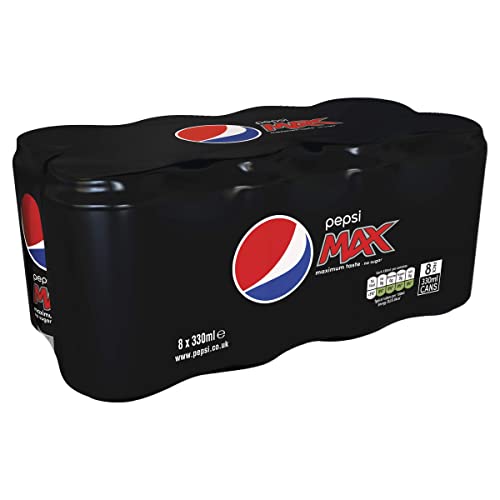 Pepsi Max 8 x 330ml Cans, 6 packs, a total of 48 Cans - Cola - 330 ml (Pack of 48)