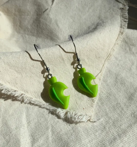 Animal Crossing Leaf Inspired Earrings, stainless steel, gamer earrings, switch games, ACNH