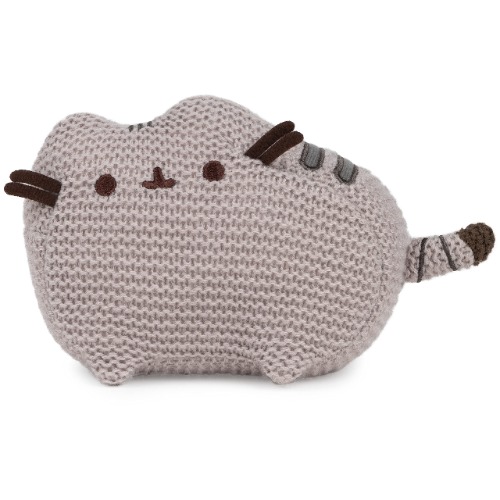 GUND Pusheen The Cat Knit Plush, Stuffed Animal for Ages 8 and Up, Gray, 6” - 