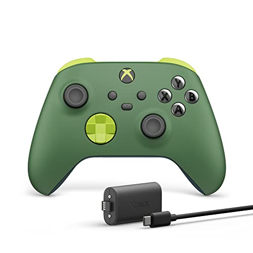 Xbox Special Edition Wireless Controller – Remix (Includes Xbox Rechargeable Battery Pack) - Dark Green
