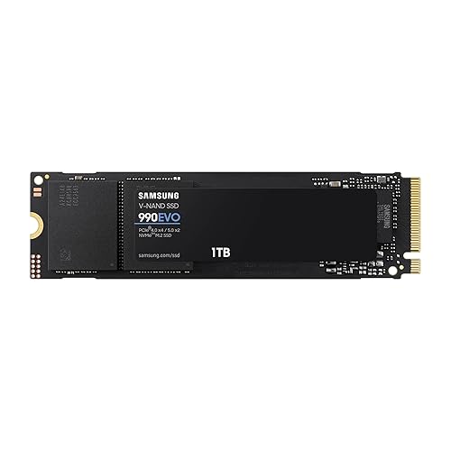 SAMSUNG 990 EVO SSD 1TB, PCIe Gen 4x4, Gen 5x2 M.2 2280 NVMe Internal Solid State Drive, Speeds Up to 5,000MB/s, Upgrade Storage for PC Computer, Laptop, MZ-V9E1T0B/AM, Black - 1 TB - 990 EVO