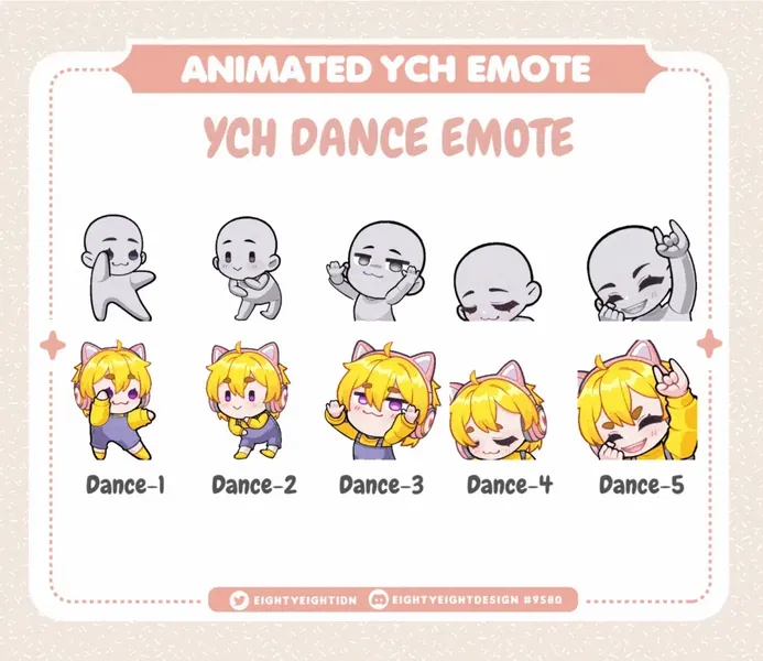 YCH ANIMATED DANCE EMOTE by Eighty Eight Design - COMMISSION OPEN (@EightyEightDesign)
