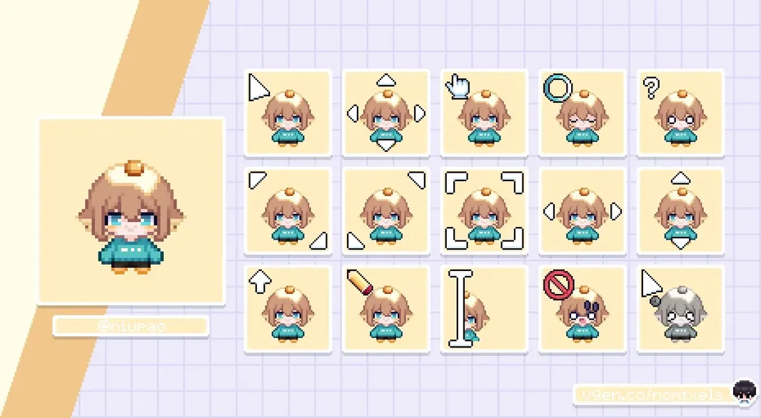 Smol mouse cursor pack by Jace 🥐☕ (@nomixels)