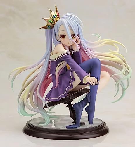 NO Game NO Life Shiro 6.3 in Sitting Posture Anime Character Model PVC Figure Statue Action Girl Garage Kits Adult Toys Collection Peripheral Ornaments Decorations Birthday Present