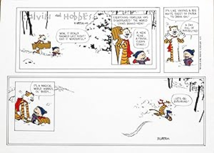 *signed* Calvin and Hobbes: The Last Sunday, "Let's Go Exploring" by WATTERSON, BILL: (1995) color proof., Signed by Author(s) Comic | Manhattan Rare Book Company, ABAA, ILAB