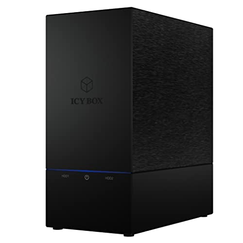 ICY BOX IB-RD3621U3 Externes RAID-System (0/1/Single/Large) für 2X 3,5 Zoll SATA HDD, USB 3.0 (UASP), SATA III, Lüfter, Standby, schwarz, 60045 - USB 3.0