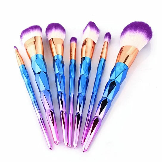 Unicorn Exotic Beauty Enhancer Cosmetic Brush Set Of 7 - Multicolor