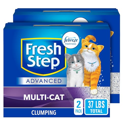 Fresh Step Clumping Cat Litter, Advanced, Multi-Cat Odor Control, Extra Large, 37 Pounds total (2 Pack of 18.5lb Boxes) - 37 lb