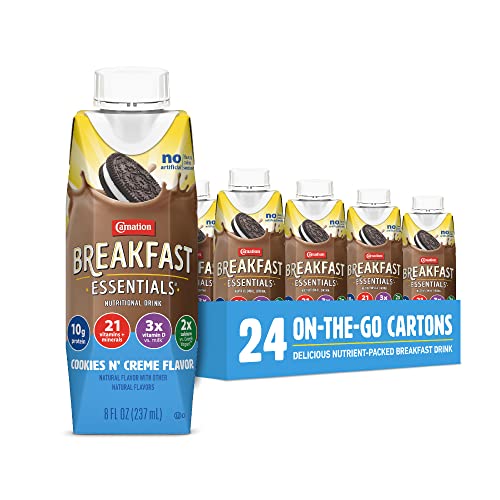 Carnation Breakfast Essentials Complete Nutritional Drink Cookies N Crème Flavor 8 oz Bottle 24 Ct - Cookies n' Creme