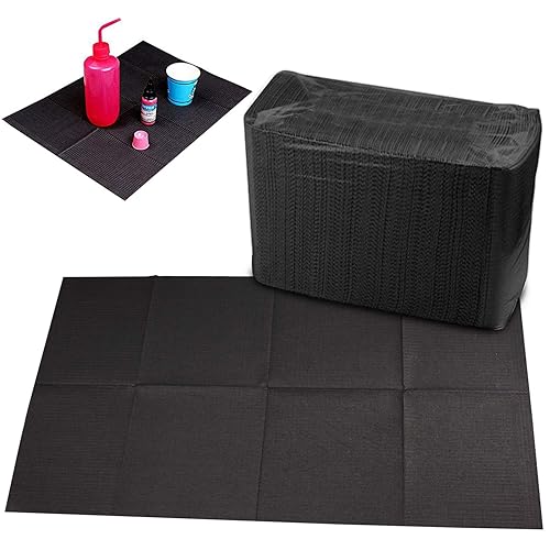 Disposable Dental Bibs Sheets Cloths, Tattoo Table Covers Clean Pad,Underpad Hygiene Personal Tattoo Bib Waterproof Tattoo TableCloth Tattoo Supply Sheet, 125pcs13" X 17" (Black) (125 Pcs)