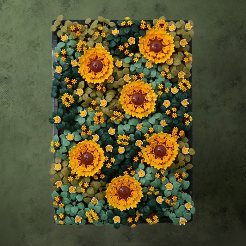 Sunflower Moss Garden | Small 6"x12" / Black