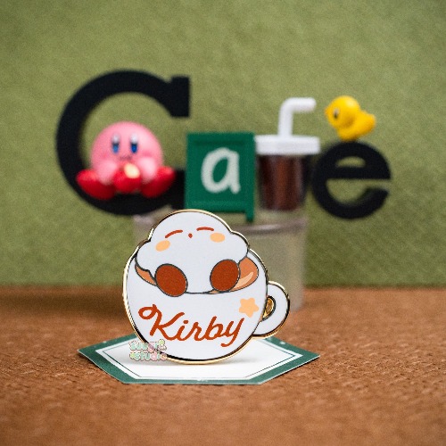Latte Cup Poyo Hard Enamel Pins - Caffè Latte(White) / [A Grade] / Simple Rubber Back