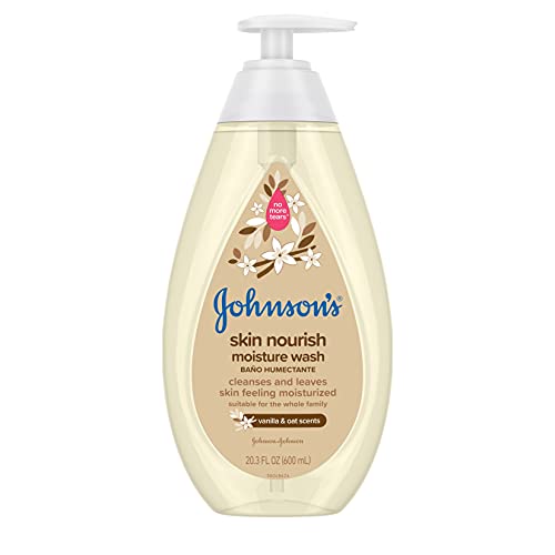 Johnson's Baby Skin Nourishing Moisture Baby Body Wash With Vanilla & Oat Scents, Hypoallergenic & Tear Free Baby Bath Wash, Paraben-, Dye-, Sulfate & Phthalate-Free, 20.3 fl. oz - Vanilla/Oats - 20.3 Fl Oz (Pack of 1)