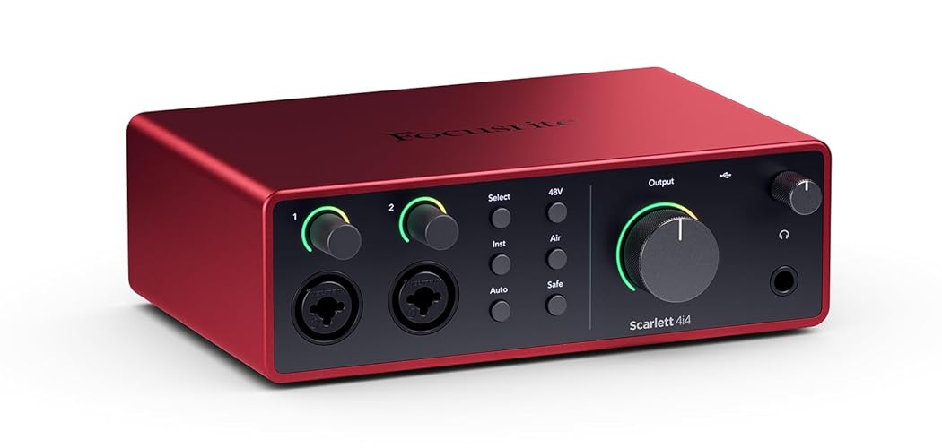 Focusrite Scarlett 4i4 4th Gen USB Audio Interface, for Musicians, Songwriters, Guitarists, Content Creators — High-Fidelity, Studio Quality Recording, and All the Software You Need to Record
