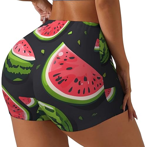 Women Workout Shorts Scrunch Butt Lifting Gym Shorts Seamless Yoga Biker Shorts - Medium - Watermelon 6