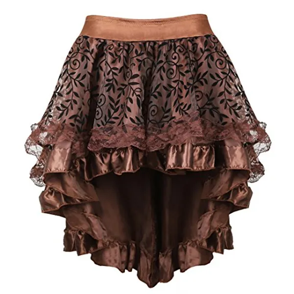 Grebrafan Steampunk Rock Damen Übergrößen Spitze Asymmetrische Tüll Tutu