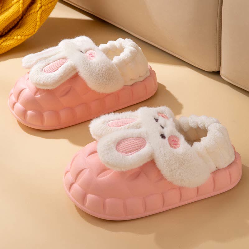 Lovely Cartoon Bunny Detachable Plush Slippers