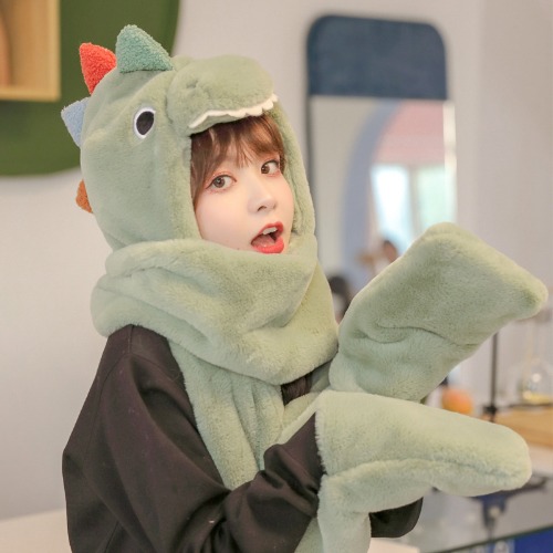 Dinosaur Hat Scarf Gloves Warmer