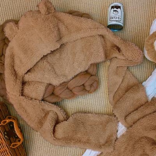 Bear Hoodie Scarf SD01234 | Brown
