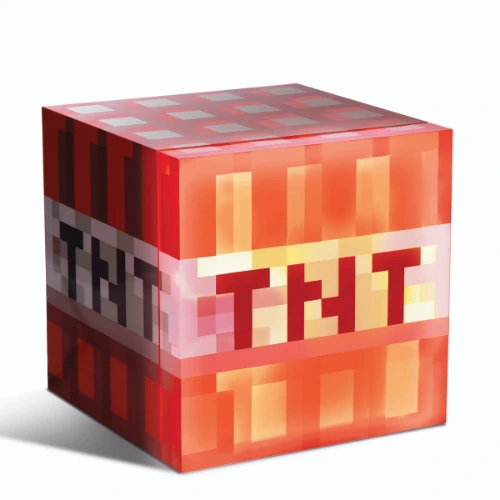 New Minecraft Red TNT x9 Can Mini Fridge 6.7L x1 Door Ambient LED Lighting 10.4 in H 10 in W 10 in D