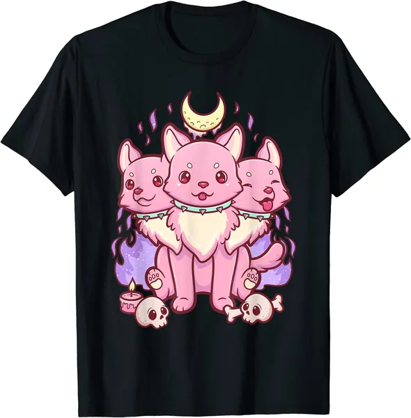 Kawaii Pastel Goth Cute Creepy 3 Headed Dog T-Shirt