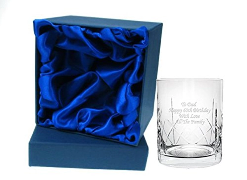 Lucy G Personalised Crystal Whisky Whiskey Tumbler in silk giftbox cr2 exclusive to 1stclassgifts