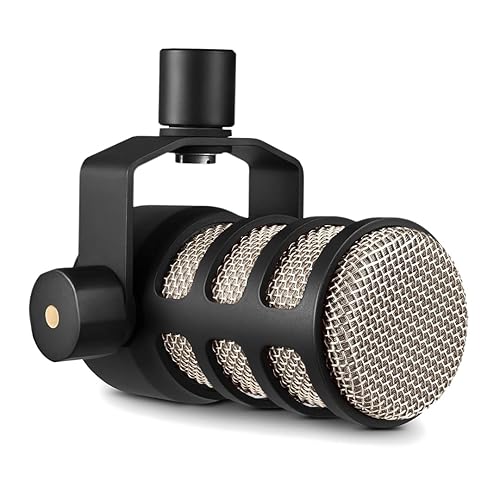 RØDE PodMic Dynamisches Mikrofon mit Rundfunkqualität mit integrierter Schwenkhalterung für Podcasting, Streaming, Spiele und Sprachaufnahmen, XLR , Schwarz - PODMIC - Schwarz