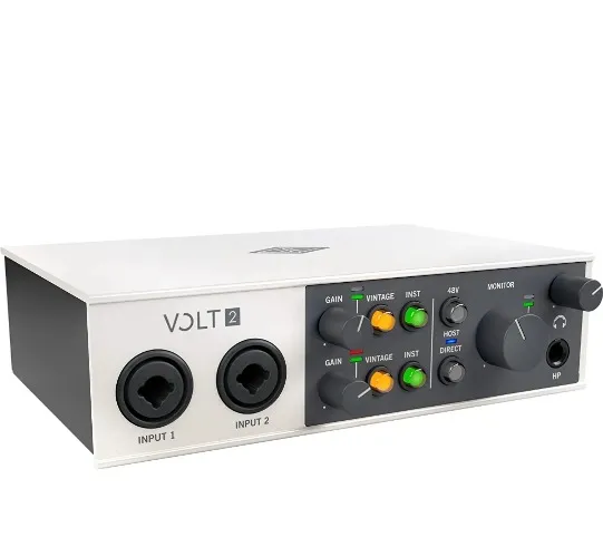 UA Volt 2 USB Audio Interface for recording, podcasting, and streaming with essential audio software