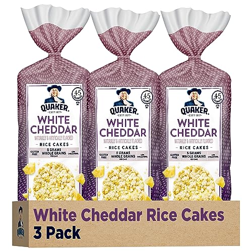 Quaker Large Rice Cakes, White Cheddar, Pack of 3 - White Cheddar
