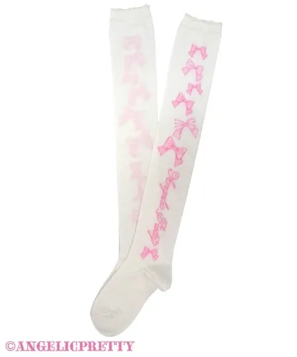 Angelic Pretty Ribbon over knee socks