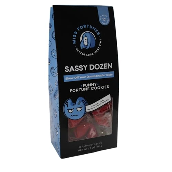 Miss Fortunes, Funny Fortune Cookies, The Sassy Dozen, Let Your Twisted Sense of Humor Shine! Written by Professional Comedy Writers, Safe For All Ages (12 Individually Wrapped Cookies)