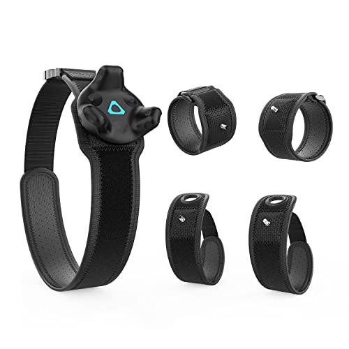 AMVR 5-Pcs Full Body Straps for HTC Vive VR Tracker/Tracker(3.0) - Adjustable Waist Belts, Wrist Band Accessories (Tracker Sold Separately)