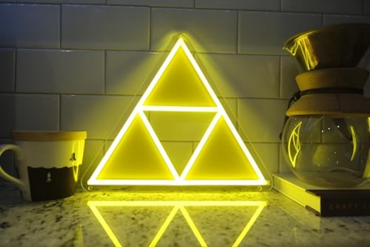 Triforce LED Gaming Neon Sign with Dimmable Lighting Modes for Bedroom, Game Room Decor, Kids Room, Man Cave, Wall Decor and Birthday and Christmas Gift USB Connection