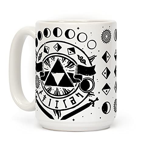 LookHUMAN Legend of Zelda Coffee Mug - Hyrule Coffee Mugs, Unique Coffee Mugs for Legends of Zelda Lovers, Double-Sided Print Ceramic Coffee Cups, Novelty Coffee Mugs for Women & Men, 15 oz