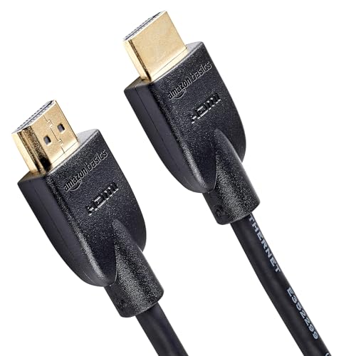 Amazon Basics 2-Pack HDMI Cable, 18Gbps High-Speed, 4K@60Hz, 2160p, Ethernet Ready, 6 Foot, Black - 2 - Black - 6 Feet