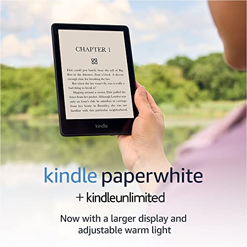 Kindle Paperwhite (8 GB) – Now with a 6.8" display and adjustable warm light + 3 Months Free Kindle Unlimited (with auto-renewal)- Black - With 3 Months Free Kindle Unlimited - 8 GB - Lockscreen Ad-Supported - Black