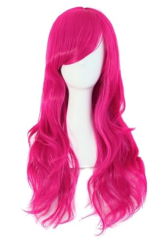 MapofBeauty 28 Inch / 70 cm Long Curly Hair Ends Costume Cosplay Wig (Peach Red Pink) - Peachblow