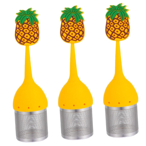 Zerodeko 3pcs Tea Leak Silicone Infuser Ball Tea Strainer Christmas Coffee Sieve Loose Leaf Strainer Silicone Tea Bags Tea Strainer with Handle Tea Steeper Silica Gel Metal Filter