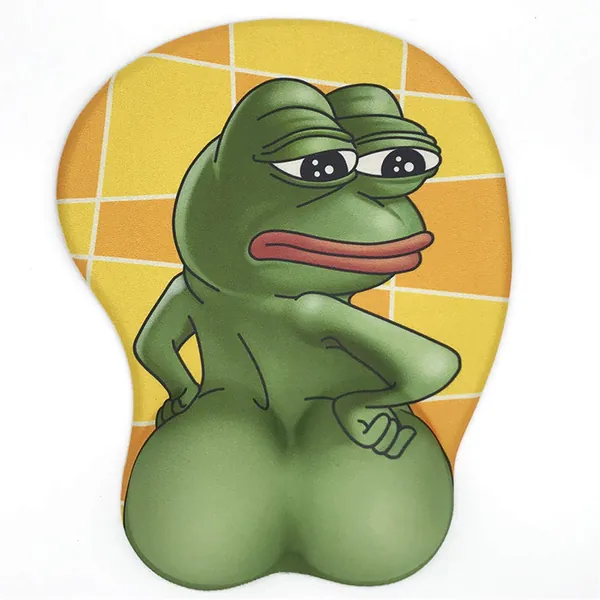 3D Pepe Sad Frog Mouse Pad Non Slip Silicone Mouse Mat Wrist Rest Pad for Office, Computer, Laptop