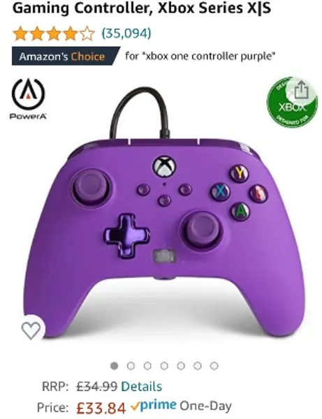 Xbox Series S Wired Controller Purple