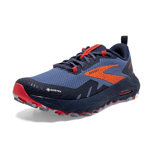 Brooks Women’s Cascadia 17 GTX Waterproof Trail Running Shoe - 8 - Navy/Bittersweet/Peacoat