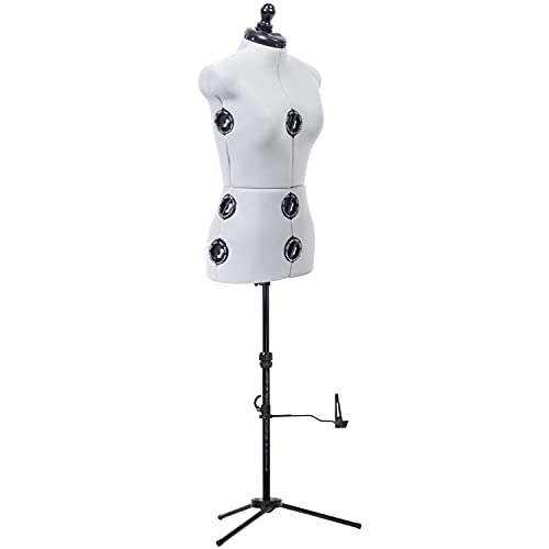Dritz Twin-Fit Adjustable Dress Form, Small, Silver Gray - Small - Stand