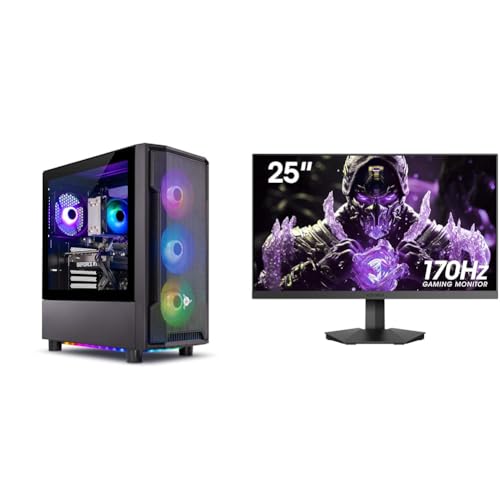 Skytech Shadow Gaming PC with Intel i5, NVIDIA RTX 4060, 2TB SSD, 32GB RAM, KOORUI 25" 170Hz 1ms Gaming Monitor - 13400F | 4060 | 32GB DDR5 | 2TB + monitor