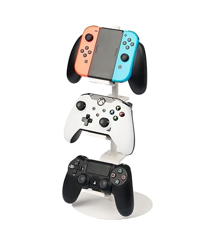 Yamazaki Home Smart Universal Adjustable Game Controller Stand/Controller Holder - Steel - White