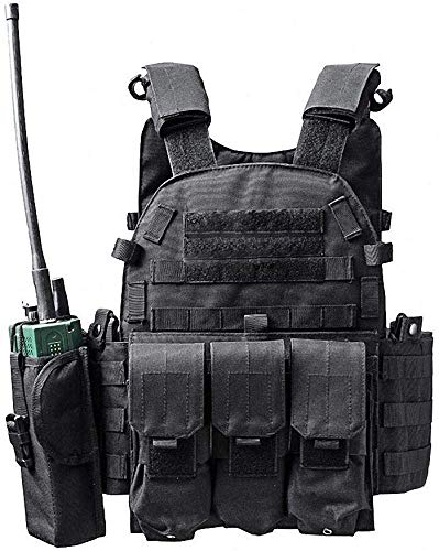 Invenko Trainning Tactical Airsoft Paintball Combat Swat Assault Army Shooting Hunting Outdoor Molle Police Vest - Hblack