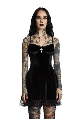 Midnight Blind Faith Velvet Dress | BLACK / Large