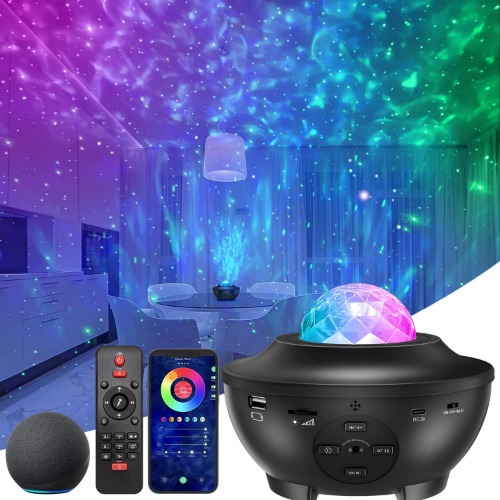 Star Projector Galaxy Light Projector, Galaxy Projector for Bedroom Bluetooth Speaker, Night Light Projector for Kids Adults, WiFi & Remote Control, Holiday / Birthday / Party / Dance Room Decor - Black