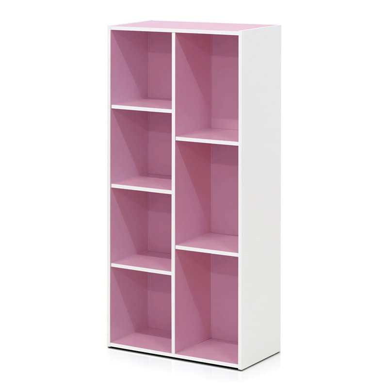 Furinno 7-Cube Reversible Open Shelf, White/Pink 11048WH/PI - White/Pink 7-Cube