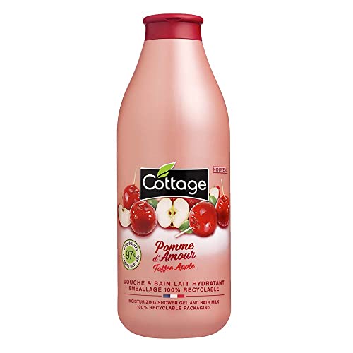 Cottage Gel Douche & Bain Lait Hydratant 97% d'Ingrédients d'Origine Naturelle, 750ml -Fabriqué en France - Pomme d'Amour - Pomme d'Amour - 750 ml (Lot de 1)